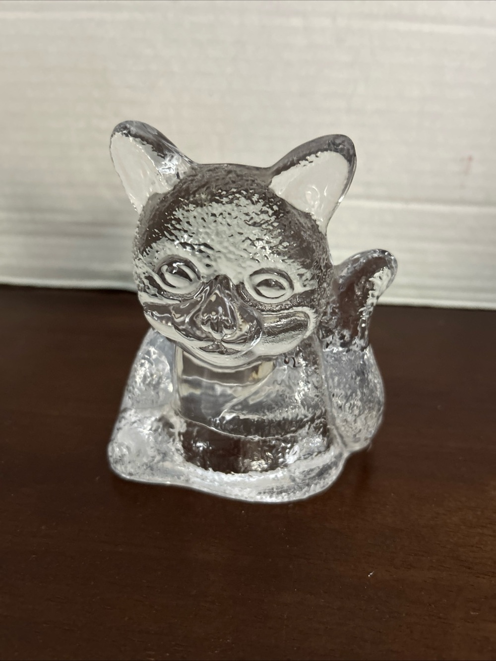 Partylite textured  Glass Cat candle holder Y2K Figurine Decorative Accent